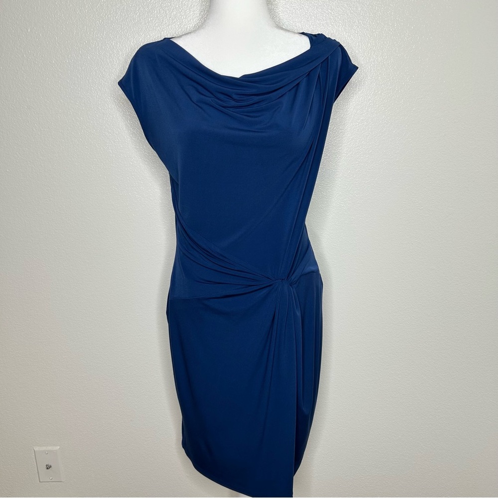 MICHAEL Michael Kors Womens Navy Twist Front Knee Length Jersey Dress Size M